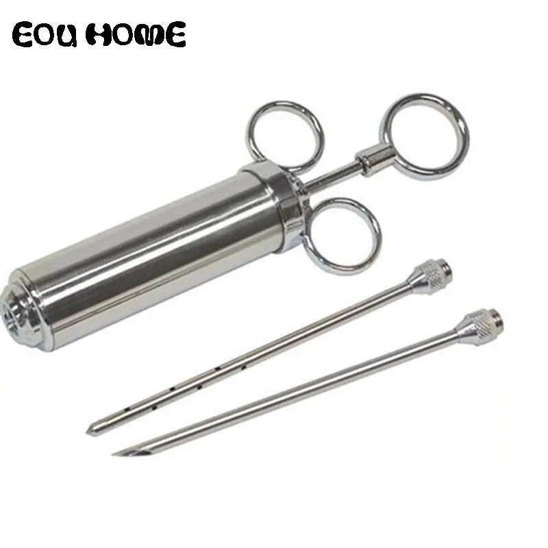 60Ml Stainless Steel Turkey Chicken Meat Flavor Injector Seasoning Syringe Marinade Tool Cooking Accessories with 2 Needles | Дом и сад