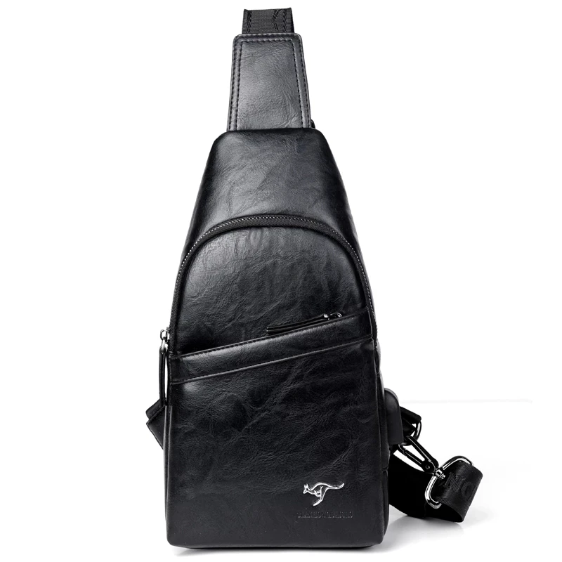 Роскошная брендовая мужская нагрудная Сумка кенгуру кожаная сумка мессенджер