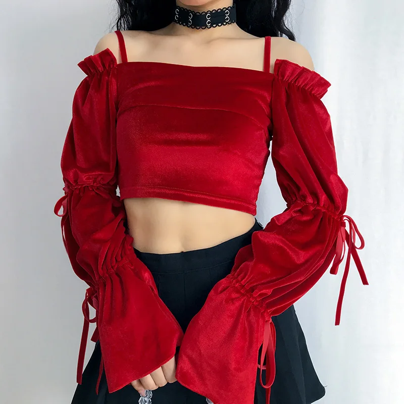 Женские короткие топы 2020 летние сексуальные пляжные с рукавами-фонариками и