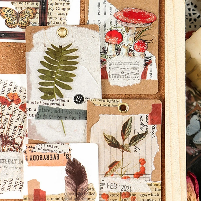 

Vintage Mushroom Plant Paper Sticker Decorative Diary Scrapbook Planner Sticker