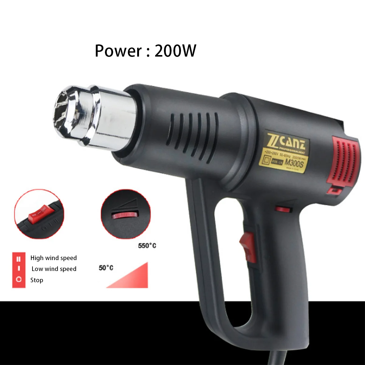 Тепловая пушка 2000 Вт с двойным контролем температуры автомобильный пленочный