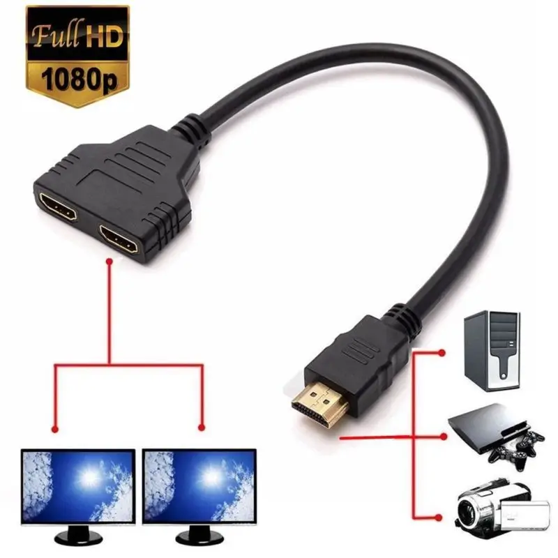 Powstro 1080P 2 портовый сплиттер 1 в Штекерный к Femal видео HDMI переключатель для DVD