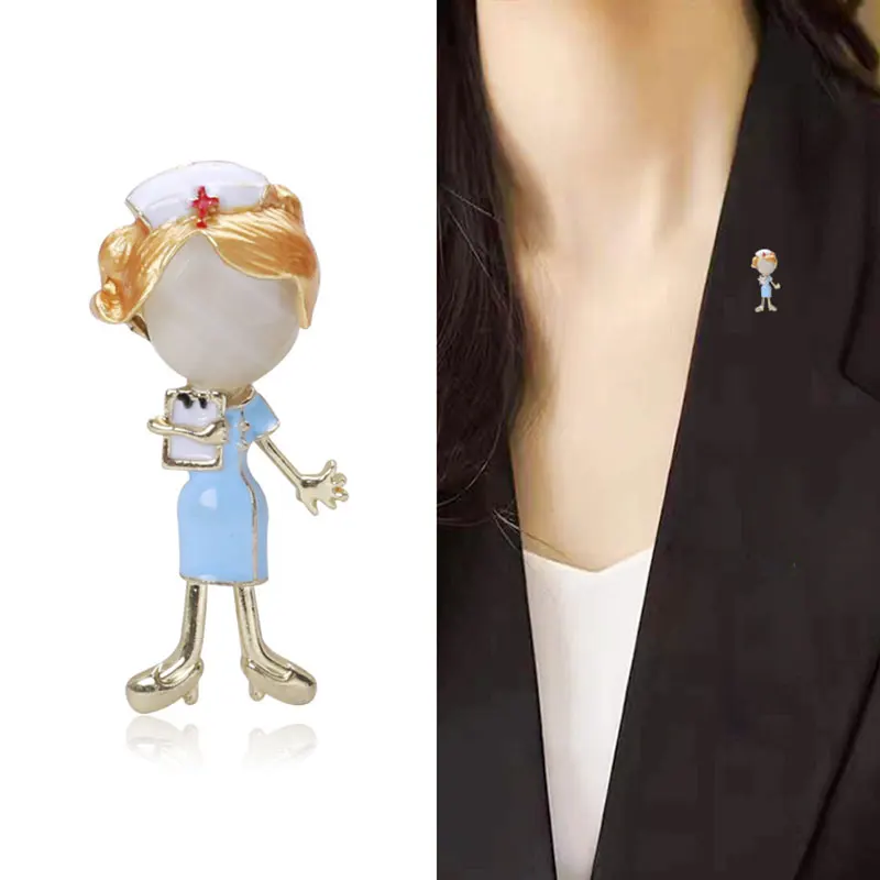 

6 Women's Brooches Cute Little Nurse Styling Temperament Fashion Accessories