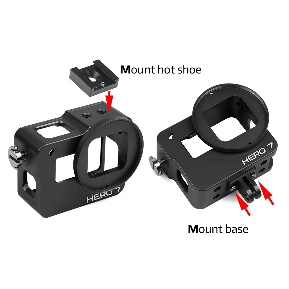 SHOOT CNC защитный чехол из алюминиевого сплава для GoPro Hero 7 6 5 Black с 52 мм УФ объективом