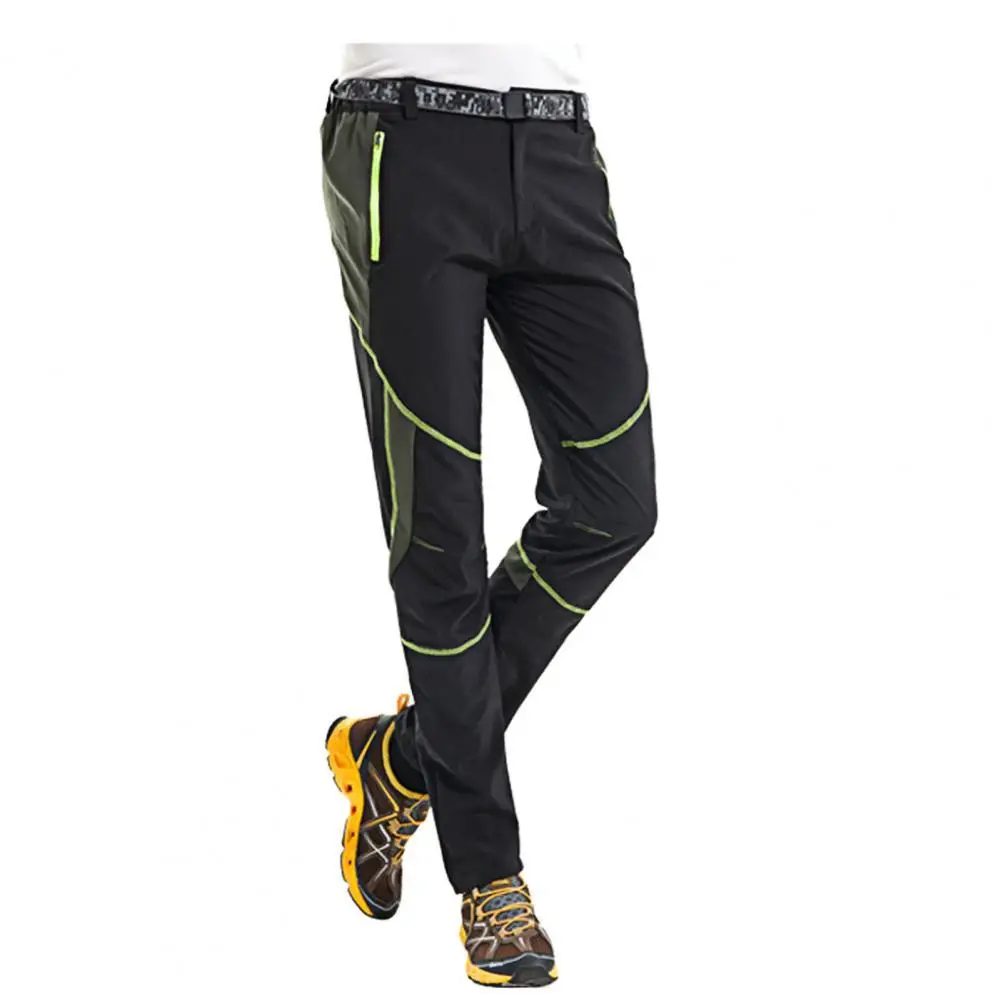 

Men Pants Summer Men Casual Pants Solid Color Block Quick Dry Soft Zipper Pants Pocket Mid Rise Plus Size Trousers