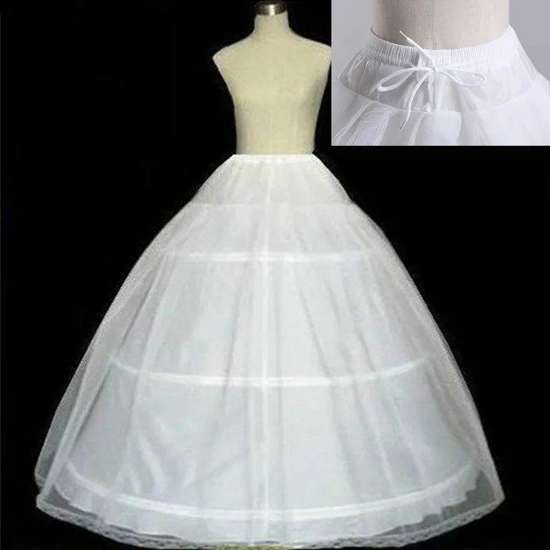 

Free shipping High Quality White 3 Hoops Petticoat Crinoline Slip Underskirt For Wedding Dress Bridal Gown In Stock 2019