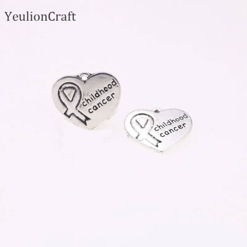 Chzimade 10Pcs/lot &quotChildhood Cancer&quot Handmade Letter Metal Labels Garment Tags For DIY Apparel Sewing Materials - купить по