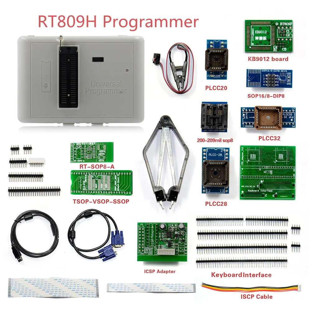 Оригинальный RT809H EMMC-Nand FLASH чрезвычайно быстрый Универсальный программатор + 36