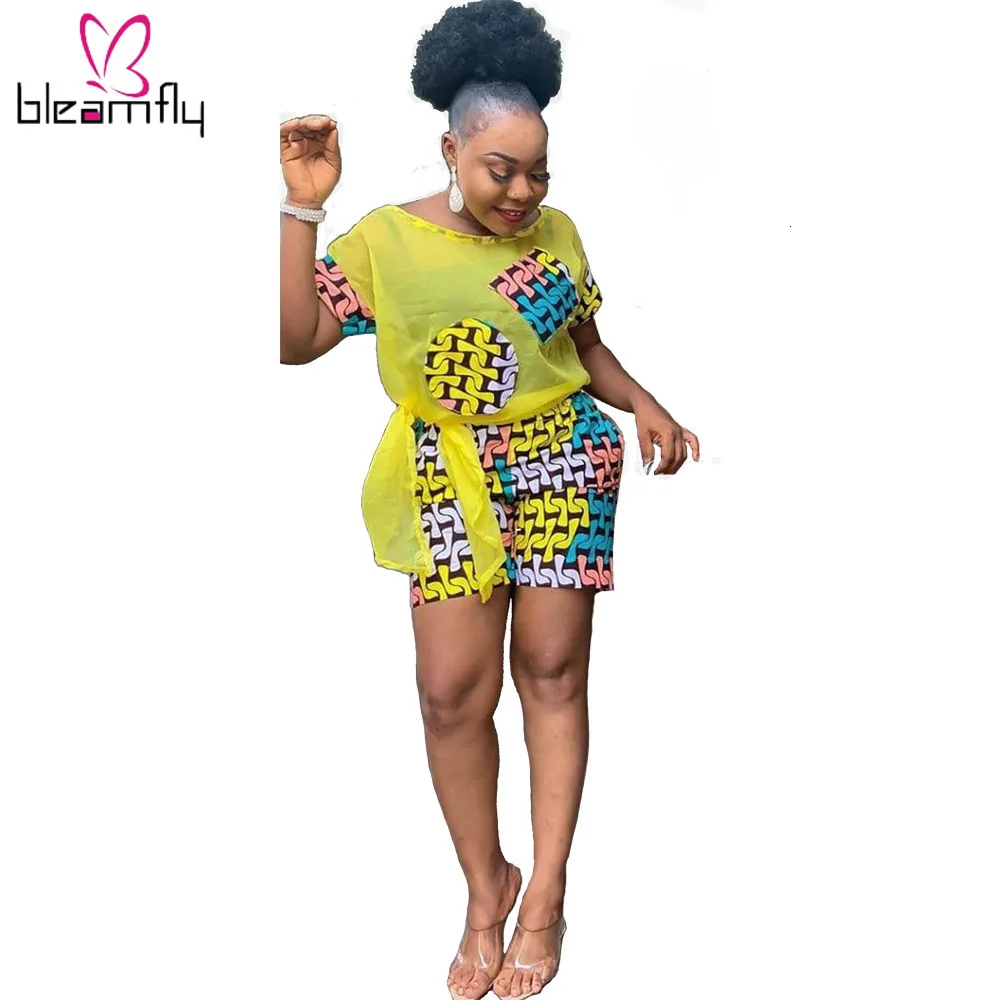 2019 Летний Новый женский шифоновый комбинированный необычный костюм из футболки