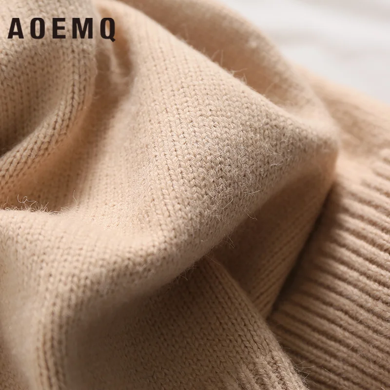 AOEMQ/2 однотонных цвета Свитер Толстый теплый вязаный домашний свитер Вечерние
