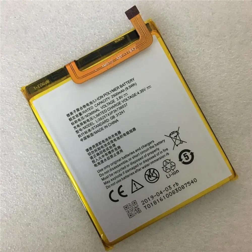 100% настоящая батарея 2500 мАч Li3825T43P3h736037 для ZTE Blade A2 V7 Lite Dual SIM BV0720 + номер