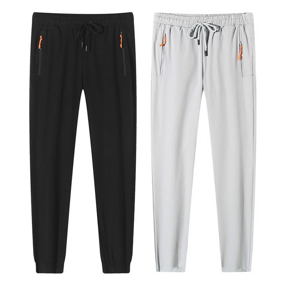 

Outdoor Men's Lightweight Running Pants Quick-Dry Breathable Sport Soft Ultralight Stretch Womens Trousers Zipper Pockets PN49