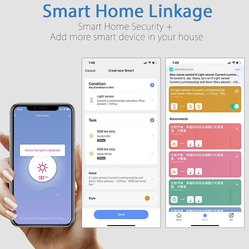 Zemismart Tuya WiFi Light Sensor Smart Life App Illumination | Электроника