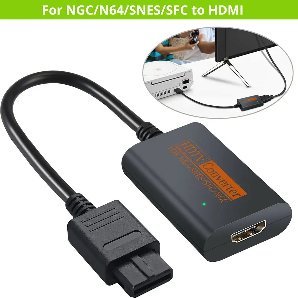

For Dreamcast to HDMI-compatible Converter HDMI-compatible Cable for N64 / GameCube / SNES Console, Plug Play Converter Adapter
