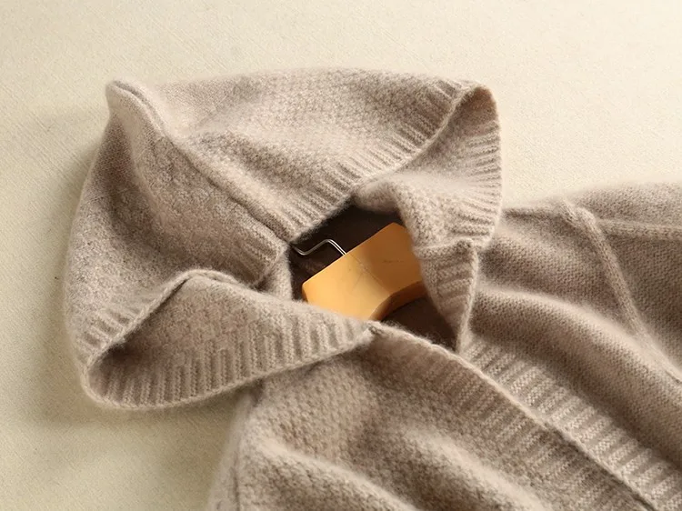 Осенне зимнее новое пальто с капюшоном кашемировый кардиган свитер для женщин