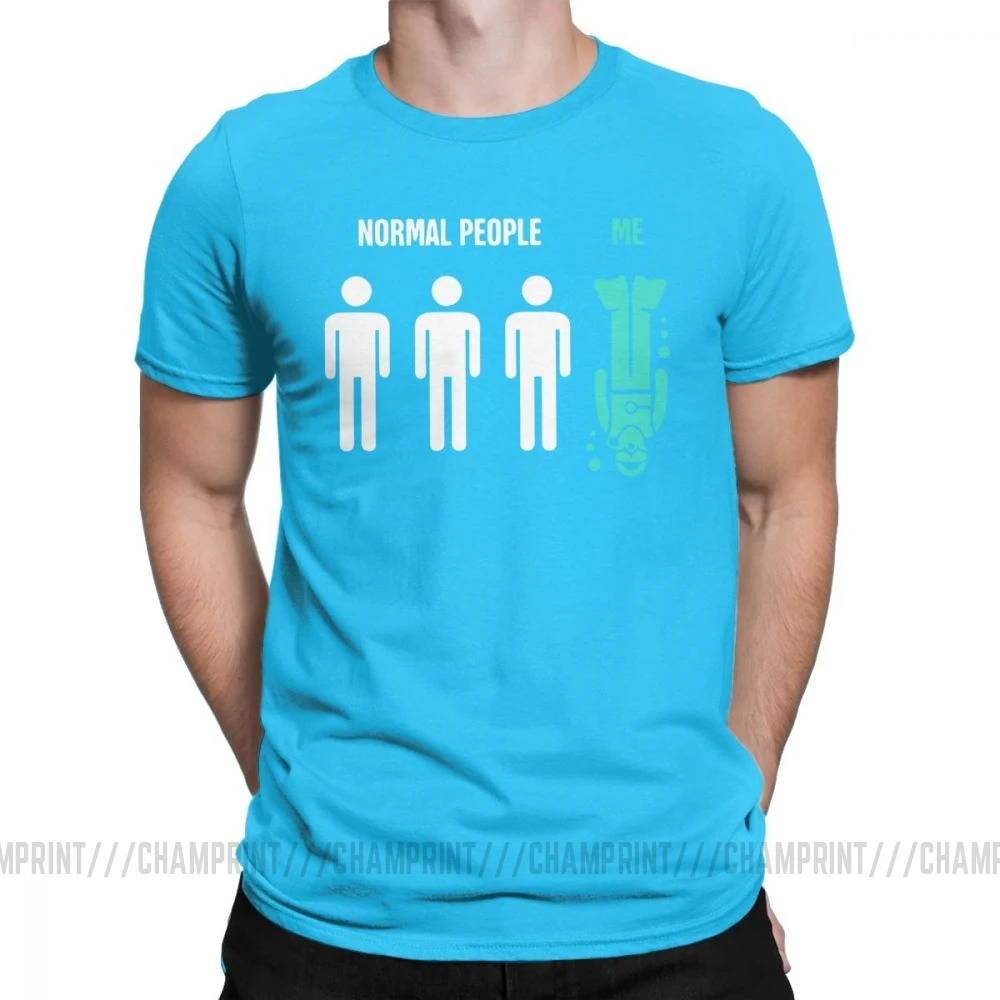 Мужские Забавные футболки для дайвинга с надписью Normal People Me, Спортивная футболка для дайвинга, дайвинга, подводного плавания, хлопковые топы, футболка с коротким рукавом - Цвет: Королевский синий