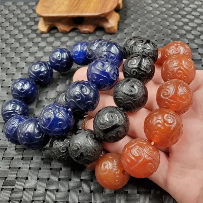 Различные стили Нефритового агата браслет Багуа Круглый из бисера ретро