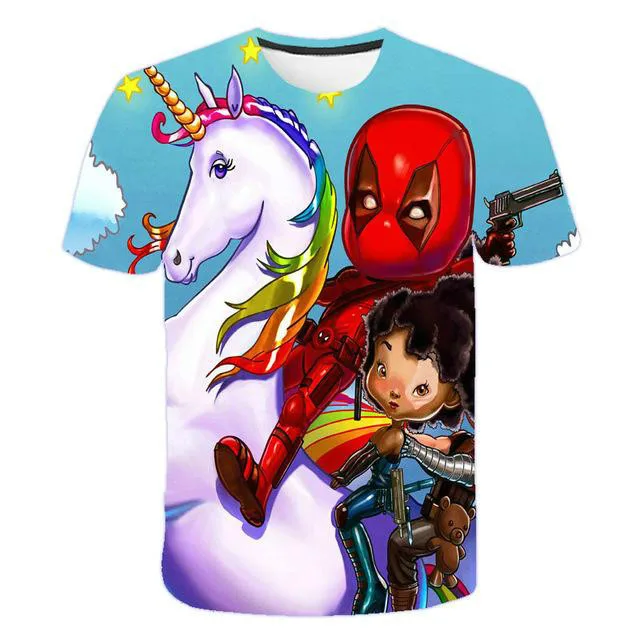 

3D printed T-shirt for boys and girls, casual T-shirt with continuous design, super fashion T-shirt, street personality top, 202