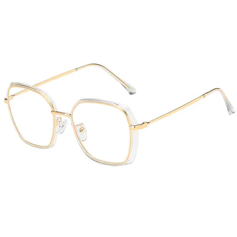 FS Trendy Blue Light Blocking Glasses For Men Women Irregular Metal Frame Clear Anti Gold Computer Eyeglasses | Аксессуары для