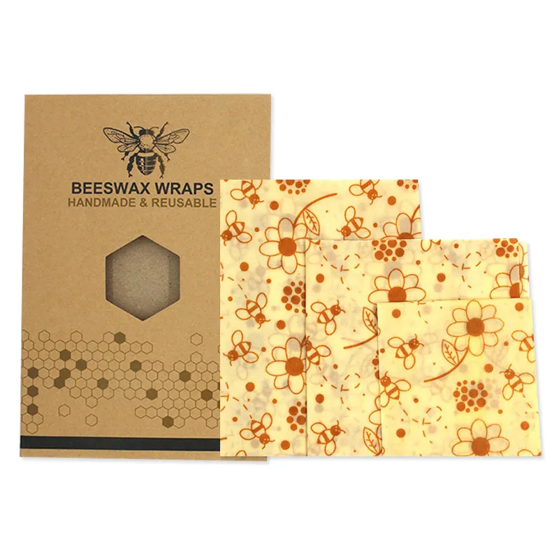 flower Новинка, 3 шт./набор, Экологически чистая пищевая упаковка, пчелиный воск, пленка, многоразовые пакеты для хранения свежести, растягивающаяся упаковка - Цвет: flower