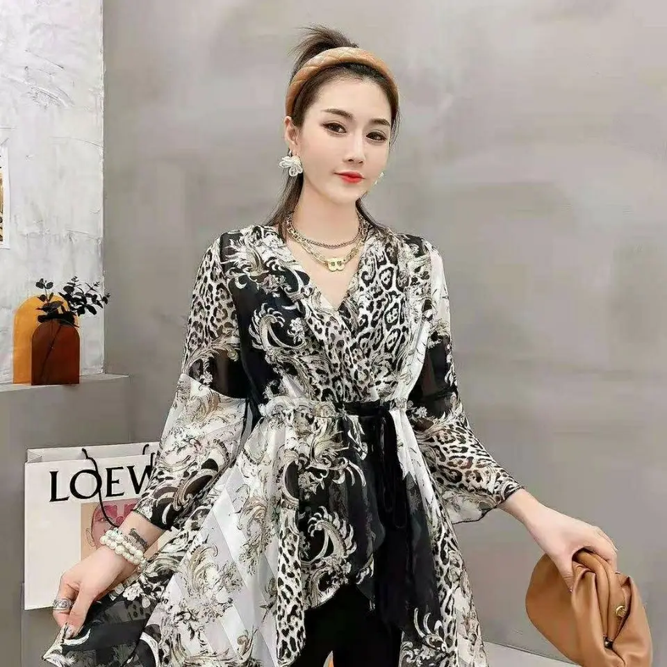 

Chiffon Shirt Female Korean Style Foreign Style 2021 Spring and Summer Chiffon Shirt New High-end Bottoming Shirt Is Very Fairy