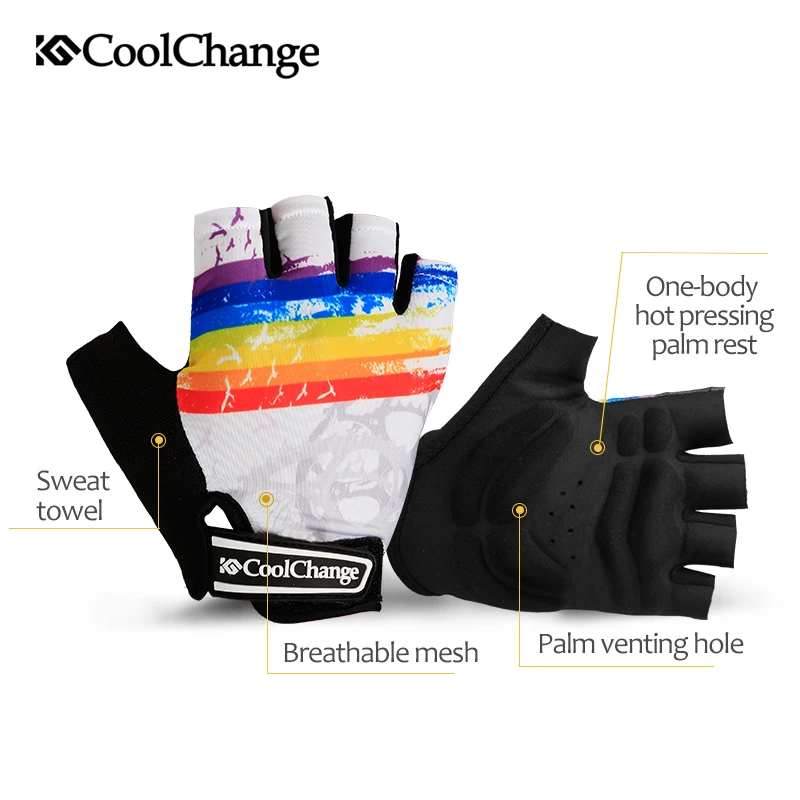 CoolChange перчатки для велоспорта, мужские женские летние велосипедные спортивные перчатки, дышащие нейлоновые перчатки для горного велосипеда