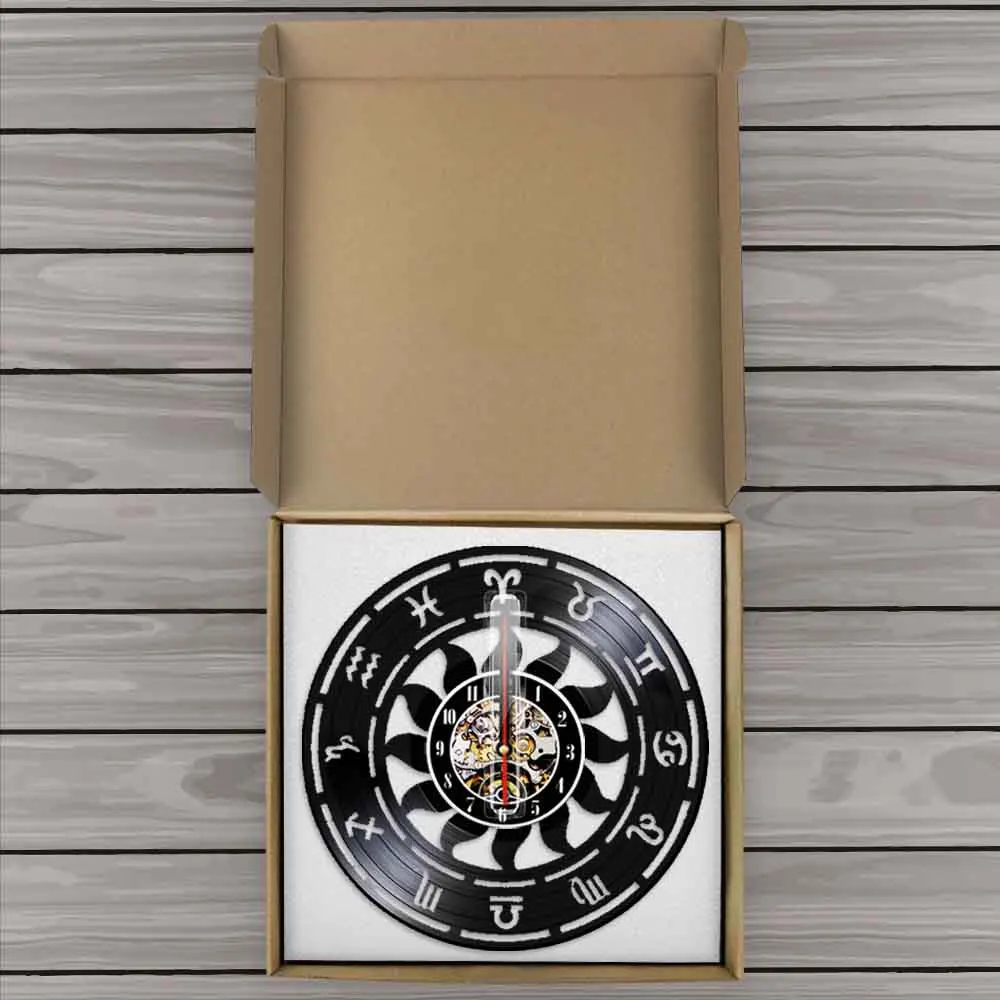 Настенные часы с астрономией и зодиака для домашнего декора виниловая запись