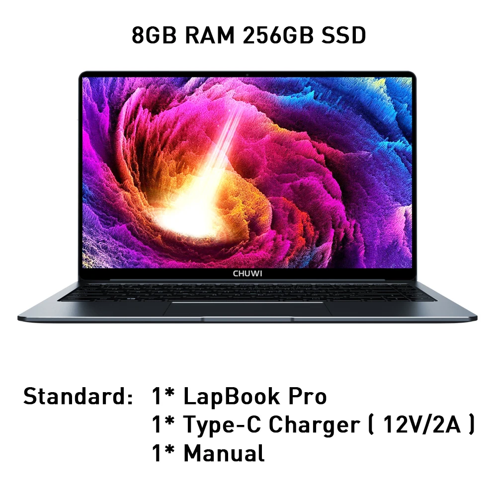 Ноутбук CHUWI LapBook Pro 14,1 дюймов Intel Gemini-Lake N4100 четырехъядерный 8 ГБ ОЗУ 256 ГБ SSD Windows 10 с клавиатурой с подсветкой - Цвет: Standard