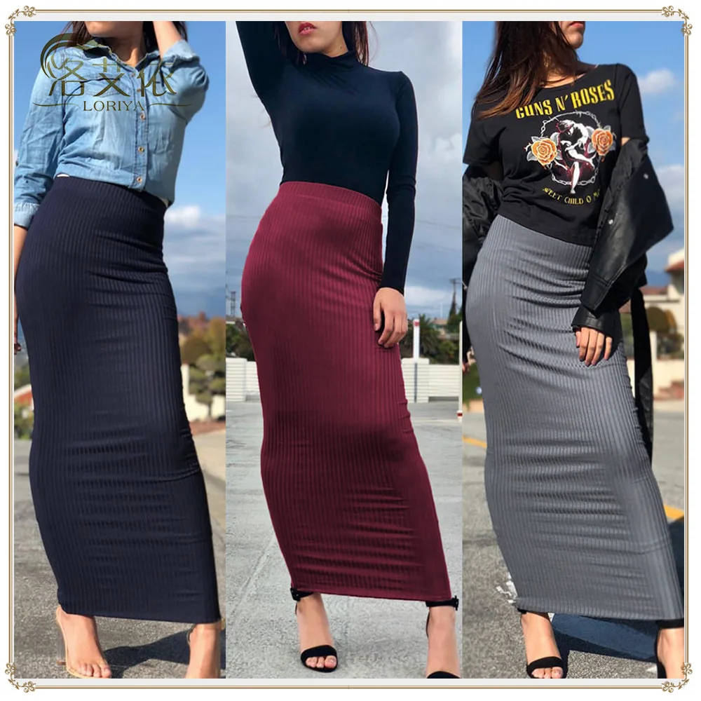 

2019 women New Knitted Half-length Skirt in Autumn and Winter girls skirts
