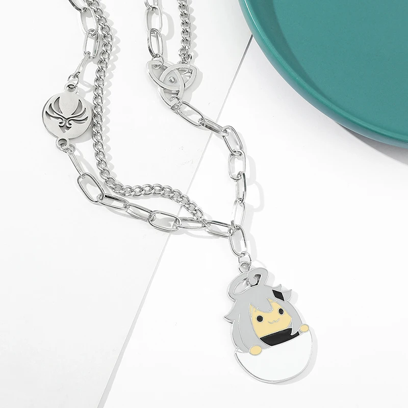 

Anime Genshin Impact Necklace Cartoon Figure Fashion Hip Hop Titanium Steel Necklaces Jewelry Accessories Unisex Christmas Gifts