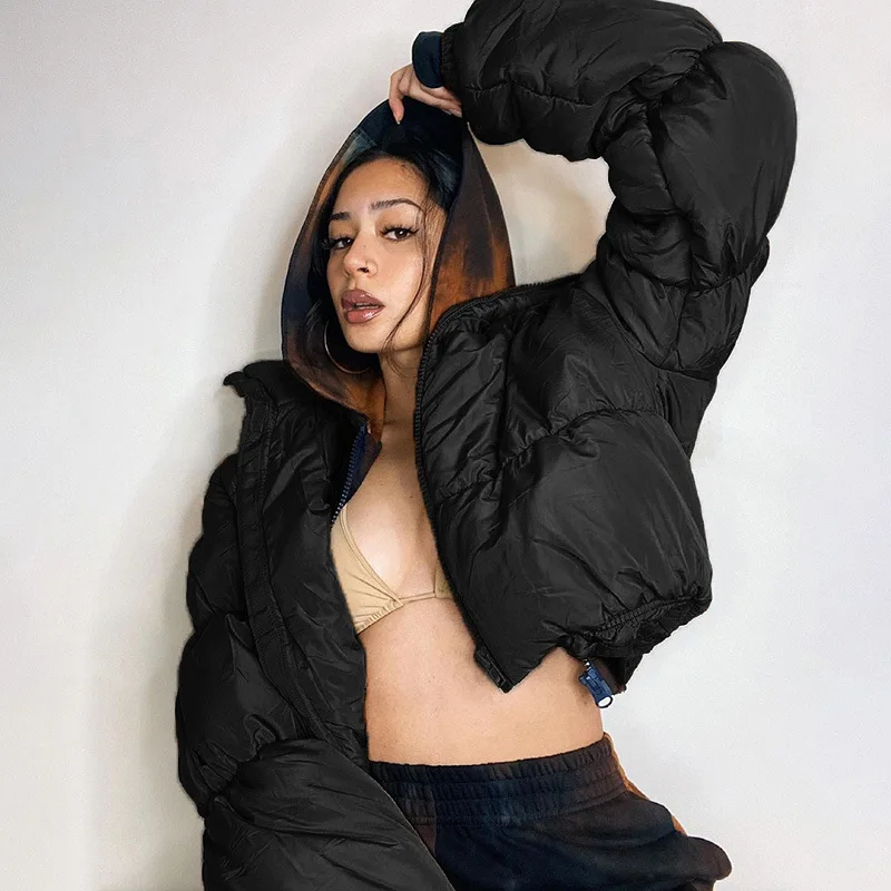 2021 Winter Women Parka Short Solid Warm Female Jacket Fashion Zipper Stand-up Collar Slim Women's Coat Loose Casual Parka Coat