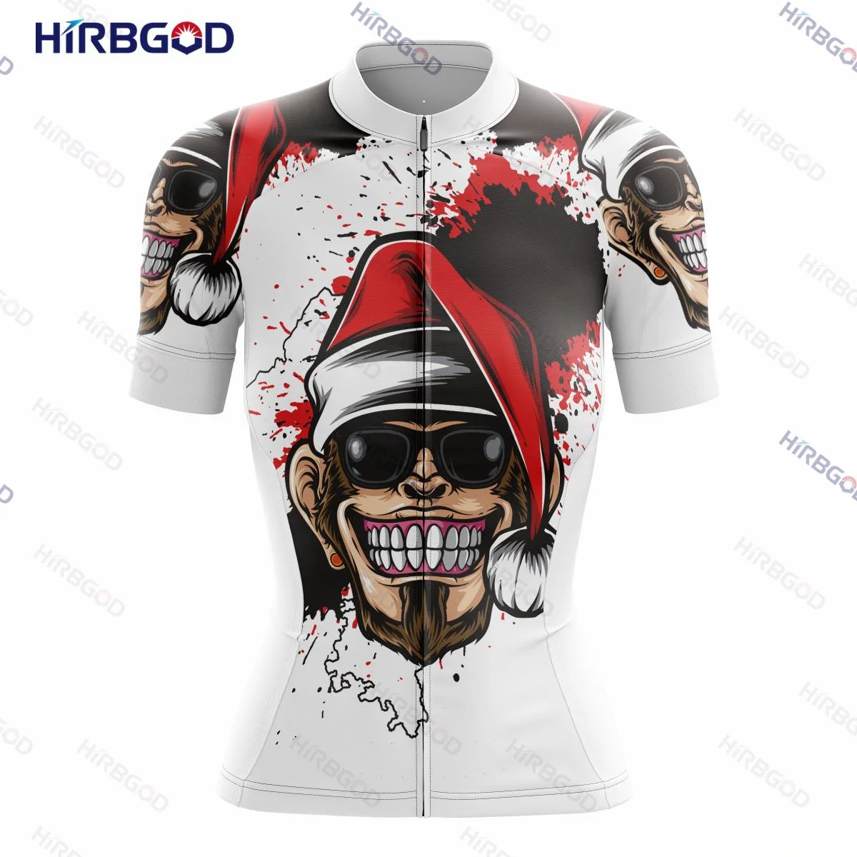 

Вело-Джерси HIRBGOD женское, майка с коротким рукавом и принтом Рождества, из полиэстера, TYZ1182