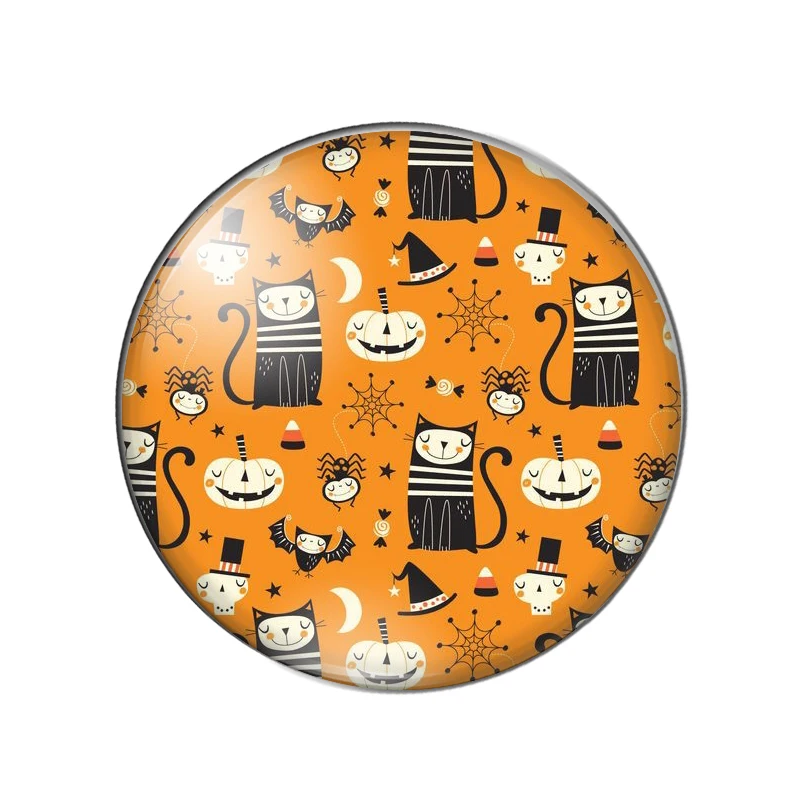 Круглый стеклянный кабошон для фото с изображением тыквы призраков на Хэллоуин 10