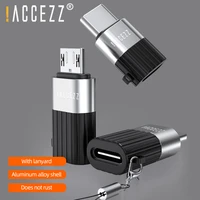 accezz 2pc 8 pin adapter type c micro usb converter cable for iphone xiaomi huawei samsung android fast charging data connector