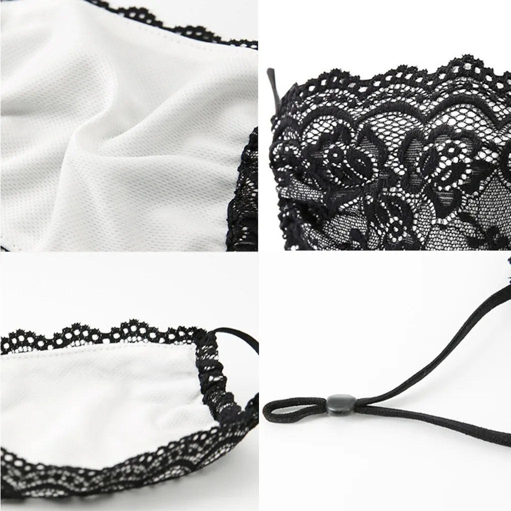 

2pcs Adult Lace Embroidery Reusable Washable Windproof Breathable Mask Mascarilla Reutilizable Mascherine Lavabili Maske