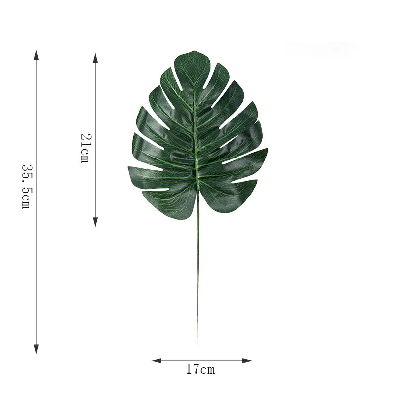 Цельные пластиковые искусственные растения monstera, тропические листья пальмы, украшения для дома и сада, аксессуары для фотосъемки - Цвет: Medium Monstera Dark