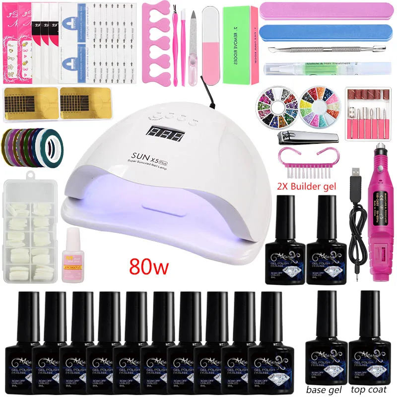 Маникюрный набор акриловый Фрезер для ногтей cо шлифовальными Наборы выбор 10