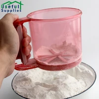 plastic flour sieve kitchen stainless steel baking utensils semi automatic handheld household tools flour sieve kitchen device