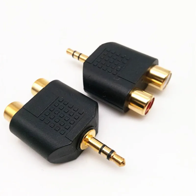 3 5 мм штекер 2 RCA разъем гнездо к Двойной AV аудио Y образный сплиттер в 1 стерео