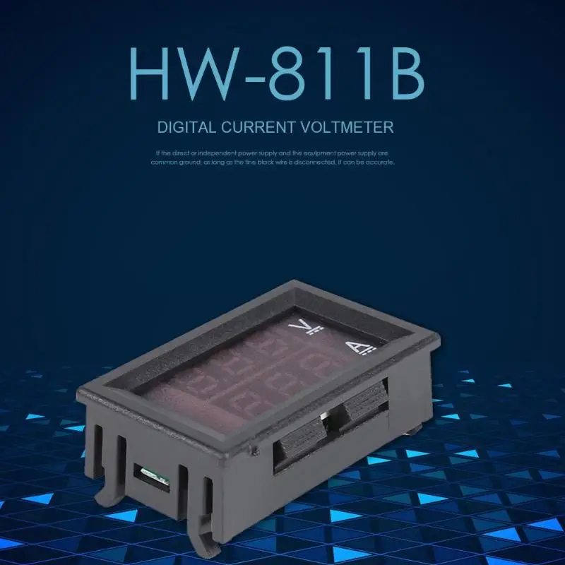 HW 811 0 28 дюймов Мини цифровой вольтметр Амперметр постоянного тока 100V 50A двойной 3