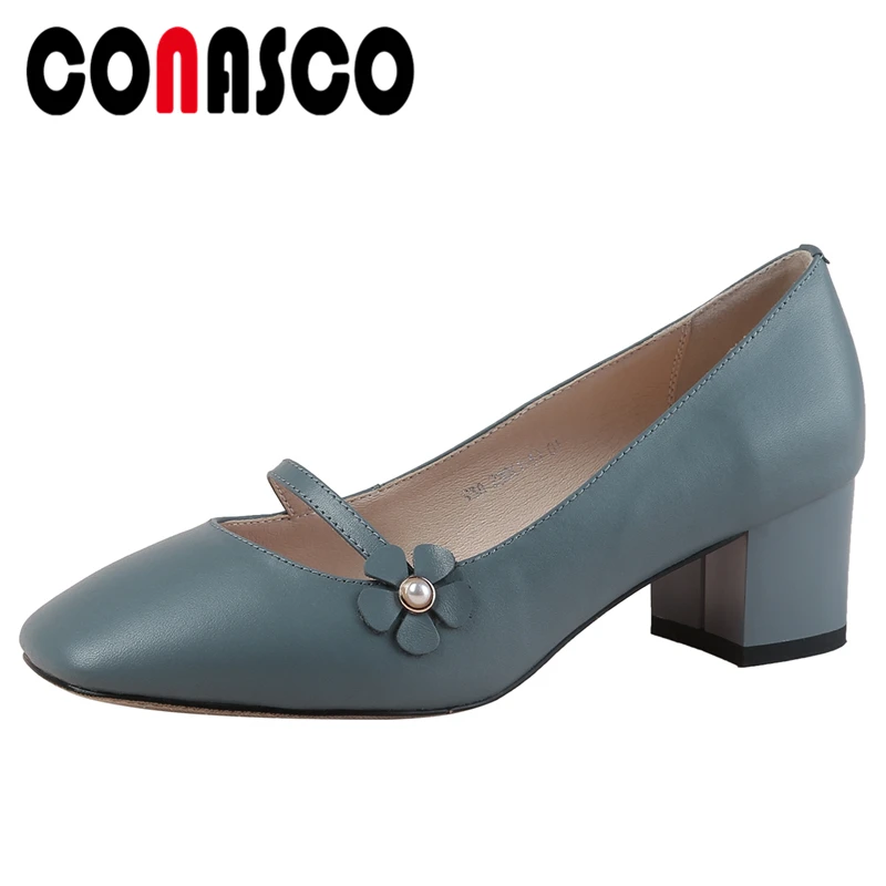 

CONASCO из натуральной кожи; Сезон осень; Новые женские туфли-лодочки в стиле ретро; Элегантная обувь в сдержанном стиле, с цветочным принтом, ту...