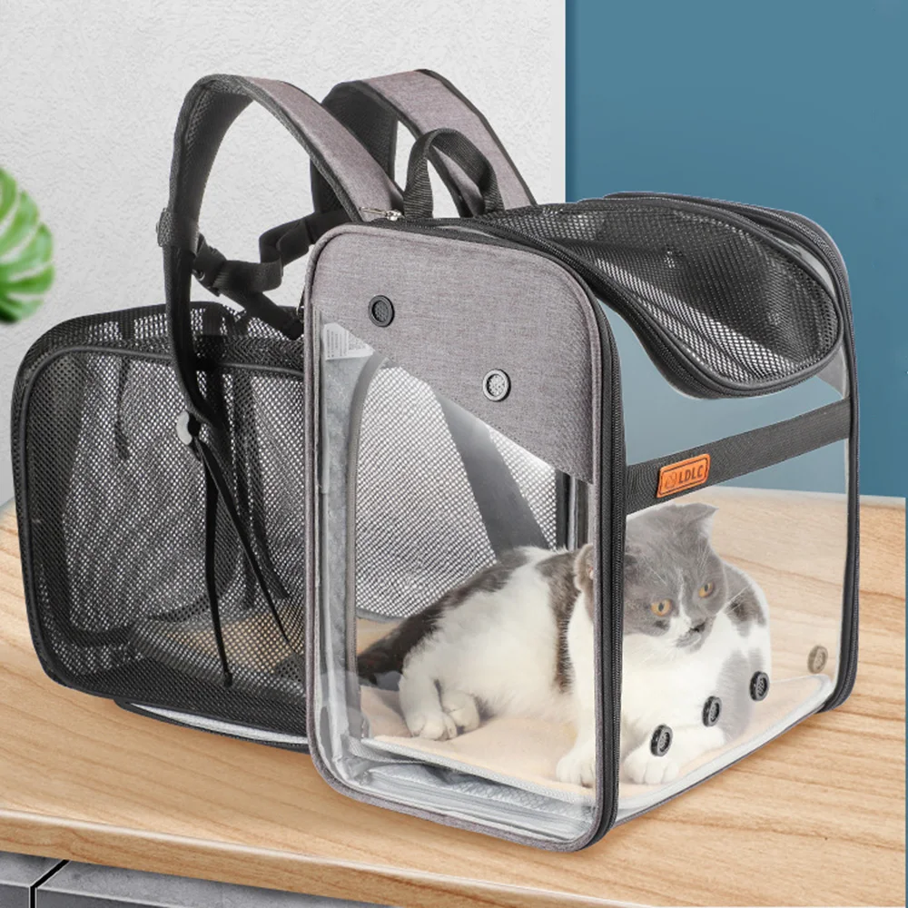 

Expandable Transparent Pet Bag Cat Carrier Backpack Breathable Backpack Travel Portable Pet Backpack for Cat Puppy