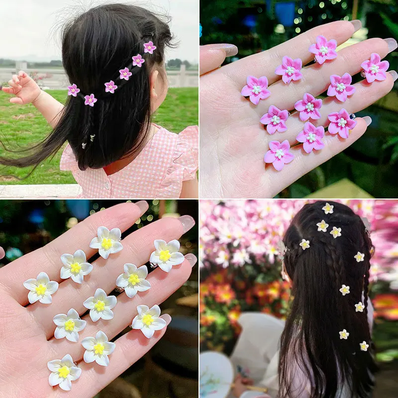 

10pcs/set Small Flower Buckle Hair Clips for Women Girls Fashion DIY Hair Styles Holder Hair Pins Claws Hair Accessories