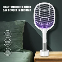 2 in 1 electric mosquito swatter lithium battery mosquito killer 3000v voltage high voltage power grid double switch design