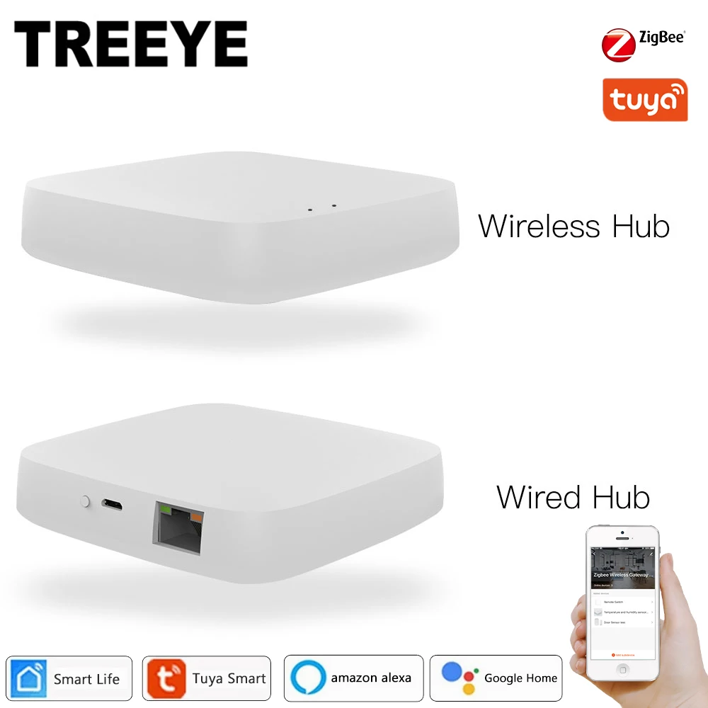 Шлюз Tuya Zigbee для умного дома хаб с датчиком температуры и влажности работает Amazon