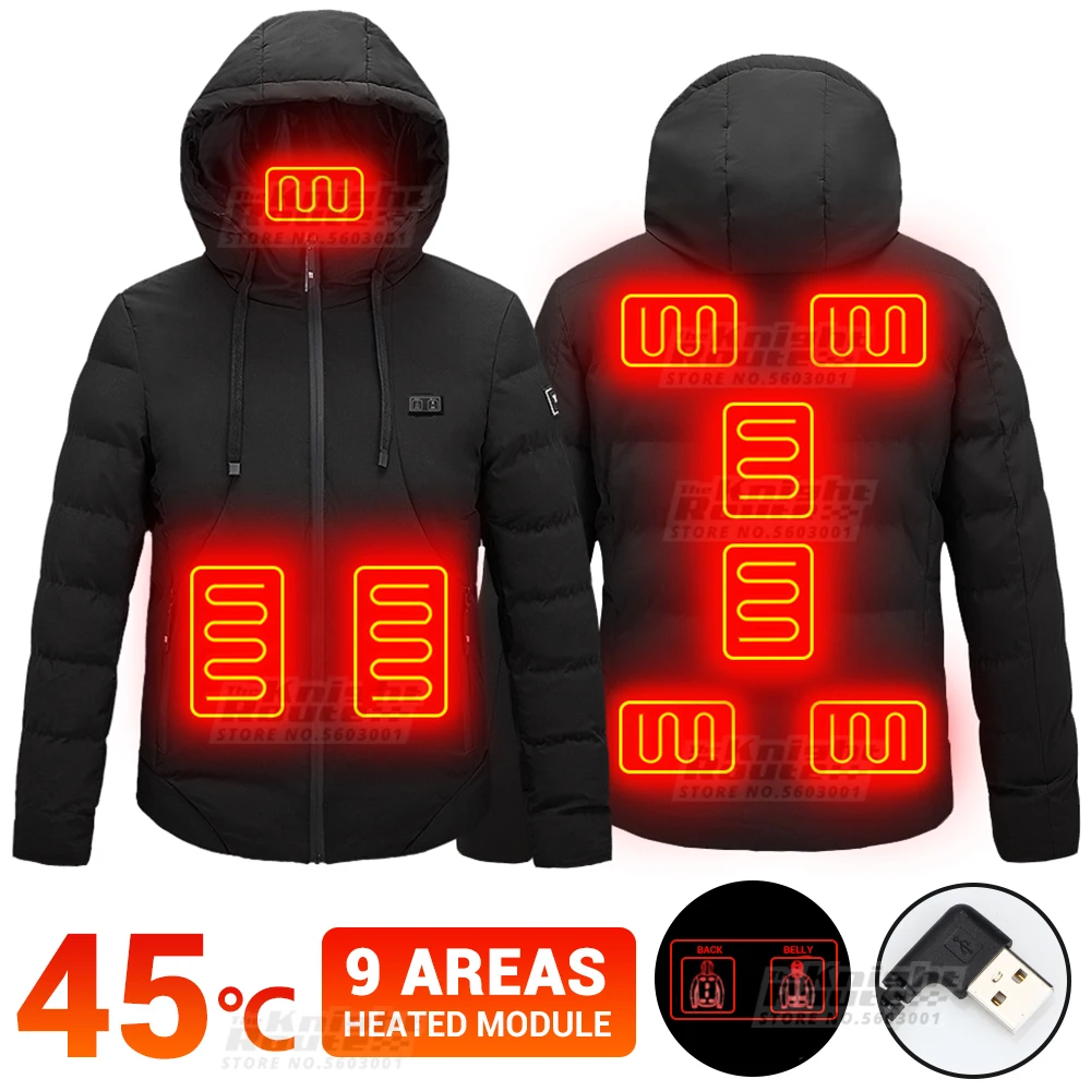 Зимняя мужская куртка с подогревом жилет электрическим USB верхняя одежда лыжный