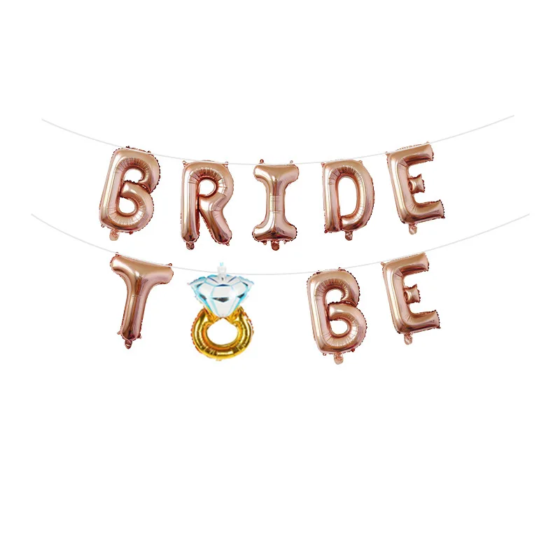 16 дюймов из розового золота с буквенным принтом надписью &quotBride To Be&quot Алюминий