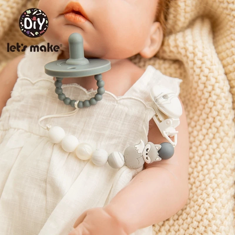 

Baby Pacifier Clips Chain Silicone Beads BPA Free DIY Dummy Clip Holder Soother Chains Baby Teething Toys Chew Gifts