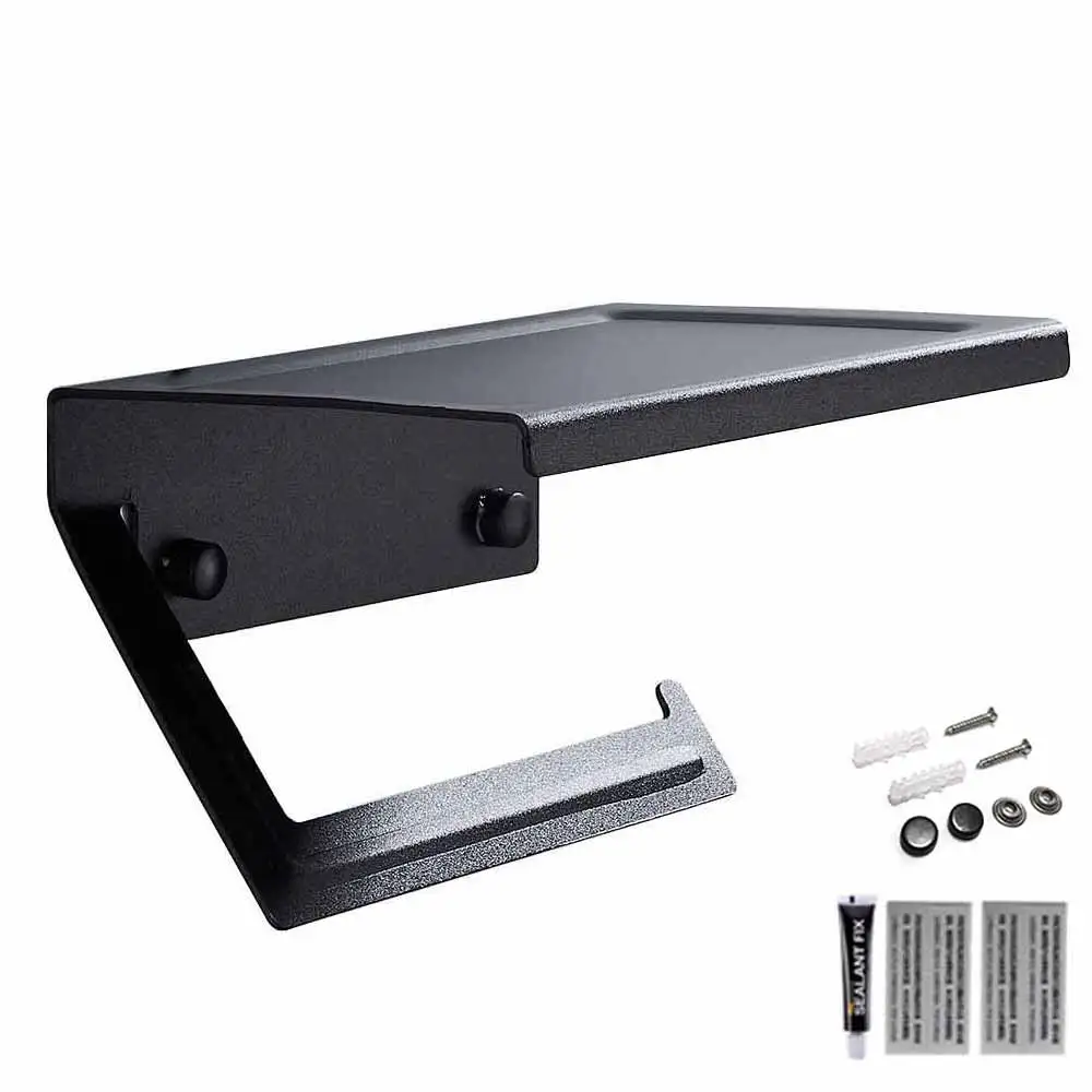 

Free of punch Toilet Paper Holder Wall Mount Tissue Roll Hanger Phone Platform Bathroom Hardware Set Brushed