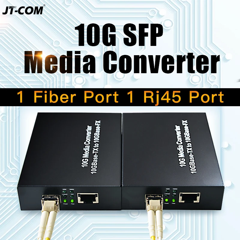 10G Улучшенный SFP медиаконвертер 10GBase-T Ethernet коммутатор RJ45 в оптический Волоконно-оптический приемопередатчик Оптический конвертер FTTH инструмент постоянного тока